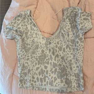 Lululemon top white cheetah print